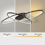 
Oval Ring Ceiling Light - Black - With Remote Control - For Living And Dining Room - Ceiling Fixture