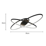 
Oval Ring Ceiling Light - Black - With Remote Control - For Living And Dining Room - Ceiling Fixture