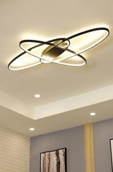 
Oval Ring Ceiling Light - Black - With Remote Control - For Living And Dining Room - Ceiling Fixture
