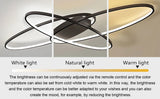 
Oval Ring Ceiling Light - Black - With Remote Control - For Living And Dining Room - Ceiling Fixture