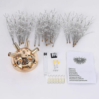 Luxe Kristal Plafondlamp - Paardebloem Kroonluchter - Crystal Led Lamp - Goud - 60 cm - Moderne lamp - Plafondlamp - Plafoniere
