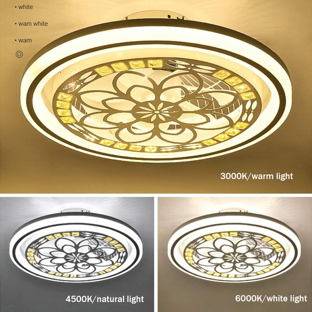 LuxiLamps - Crystal Ventilator Plafondlamp - Plafondventilator - Kristallen - Dimbaar - 50 cm - 6 Standen Ventilator - Keuken Lamp - Woonkamerlamp - Moderne lamp