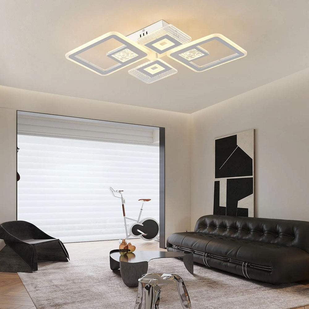 4-Head Ceiling Light - With Remote Control - Smart Lamp - Dimmable via App - Living Room Lamp - Modern Lamp - Ceiling Light