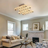 
Crystal 4 Light Bar Ceiling Fixture - Chrome - SMD LED Included - 3 Switchable White Light Colours - Modern Chandelier For Living And Dining Rooms