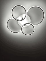 
Modern 4 Ring LED Ceiling Light - White - Dimmable With Remote Control And App - For Living And Dining Room - Ceiling Fixture