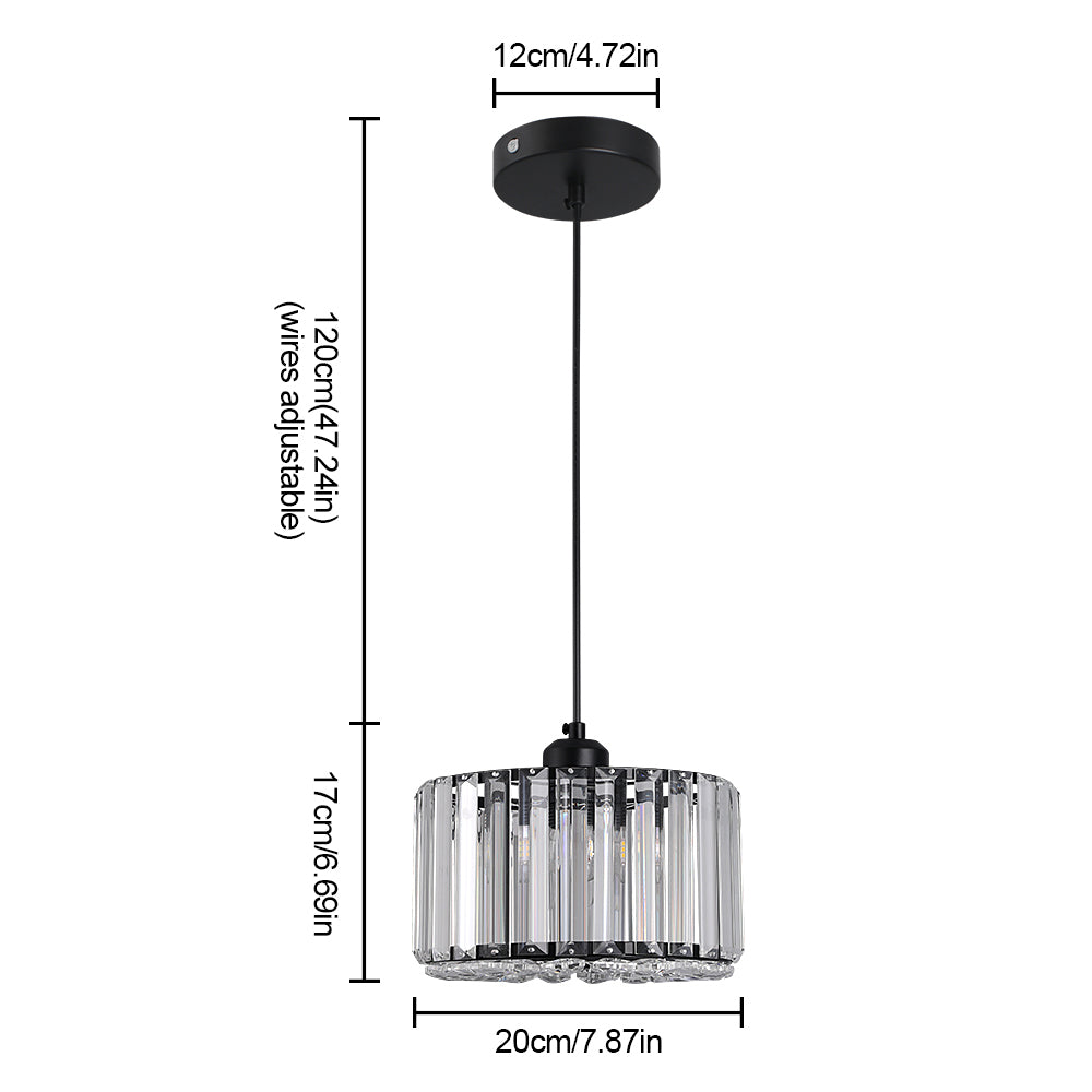 Luxueuze Kristallen Hanglamp - Kroonluchter Hanglamp - Moderne Hanglamp - Zwart - Kroonluchter - E27