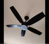
5-Blade Ceiling Fan - Modern LED Fan - 6 Speeds - Reversible Blades - Black or Brown - Remote Control - 107 cm