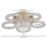 
Gold 5 Circle Crystal LED Ceiling Light - Dimmable With Remote Control - 50 W - Modern Chandelier For The Living Room