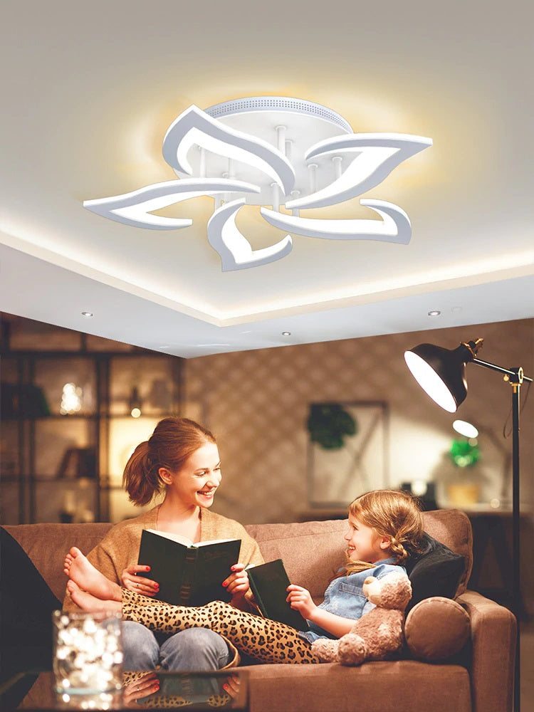5 Star Ceiling Lamp - White - With Remote Control - Smart Lamp - Dimmable With App - Living Room Lamp - Bedroom Lamp - Modern Lamp - Ceiling Lamp