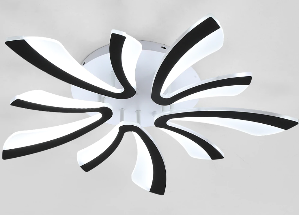 5 Vleugel Plafondlamp - Zwart - Warm Wit - Woonkamerlamp - Moderne Lamp - Plafonniere - Plafondlamp - Kroonluchter