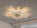 
5 Blade Ceiling Fan Light - Dimmable with Remote Control - RGB 12 Colors - Ceiling Fan with LED - Smart Life App - Living Room Light - Modern Lamp - Flush Mount Ceiling Light