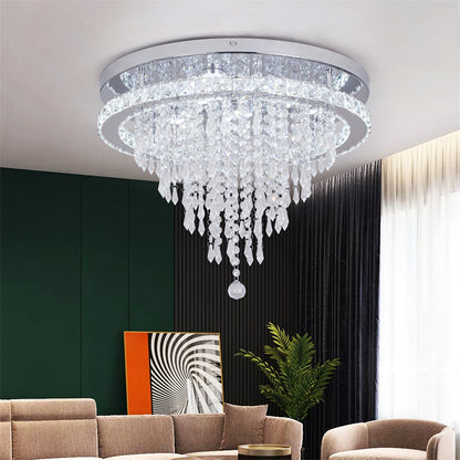 LuxiLamps - Kristallen Plafondlamp - Crystal Led Lamp - 50 cm - Met Afstandsbediening Dimbaar - Woonkamerlamp - Moderne lamp - LED Plafondlamp - Plafonniere