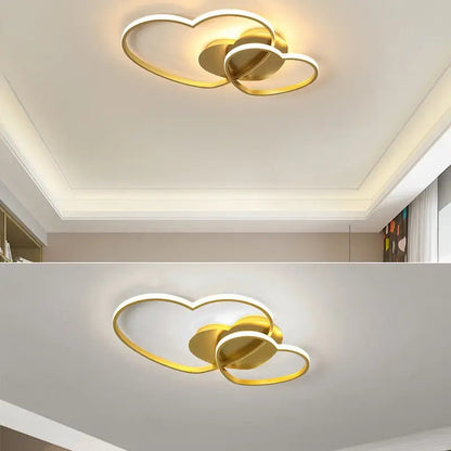 Harten Plafondlamp - Met Afstandsbediening - Goud - Dimbaar - Woonkamerlamp - Moderne lamp - Plafoniere