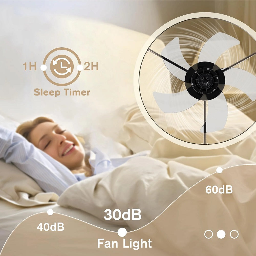 Ventilator Lamp - Plafondventilator - Zwart - Smart Lamp - Dimbaar - 6 Standen - Ventilator - Keuken Lamp - Woonkamerlamp - Moderne lamp