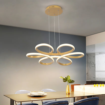 LuxiLamps - Modern Curls Pendant Lamp - Dimmable With Remote Control - Gold - 59 cm - Living Room Lamp - Bedroom Lamp - Modern Lamp - Ceiling Lamp