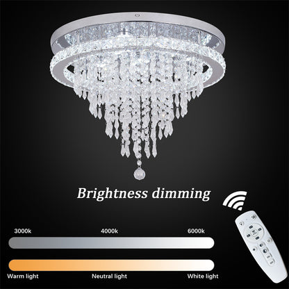 LuxiLamps - Kristallen Plafondlamp - Crystal Led Lamp - 50 cm - Met Afstandsbediening Dimbaar - Woonkamerlamp - Moderne lamp - LED Plafondlamp - Plafonniere