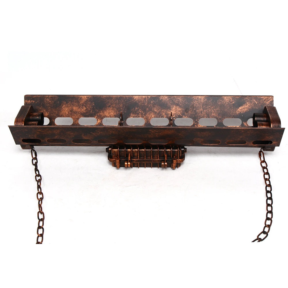 Industrieel Metalen Hanglamp - Antieke Houten Kroonluchter - Vintage - Amerikaanse Stijl - Verstelbaar - 78 cm - Moderne Hanglamp