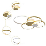 
Modern Ring LED Ceiling Light - Gold - Length 100 cm - Dimmable With Remote Control - For Living And Dining Room - Ceiling Fixture