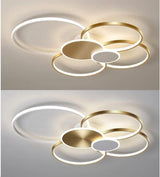 
Modern Ring LED Ceiling Light - Gold - Length 100 cm - Dimmable With Remote Control - For Living And Dining Room - Ceiling Fixture