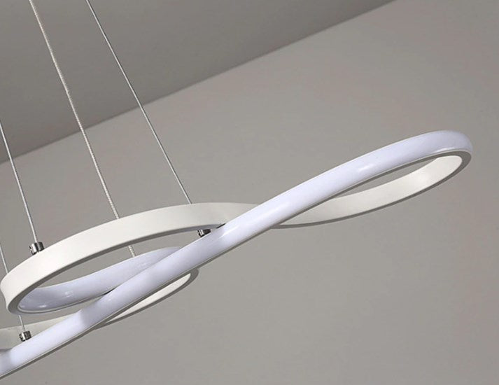LuxiLamps - Pendant Lamp - Chandelier - White - Living Room Lamp Dimmable With Remote Control - Modern Lamp - Dining Room Lamp - LED Ceiling Lamp - Ceiling Light