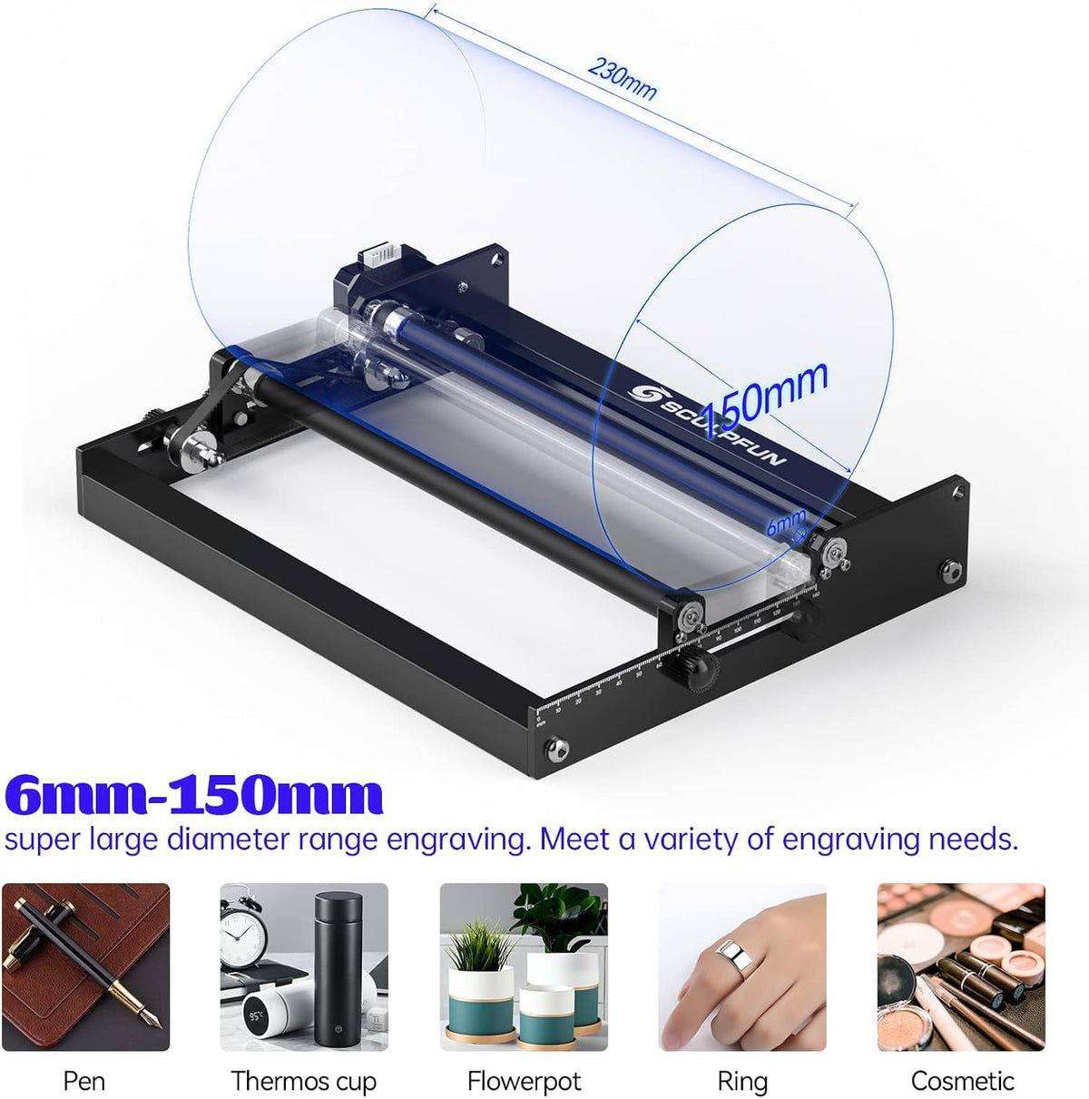 Sculpfun S9 Laser Graveermachine 2 in 1 Set - Met Rotary Roller - Graveermachine - Laser Cutter - Laser Engraver - Graveerset - Laser Snijmachine - Graveerpen