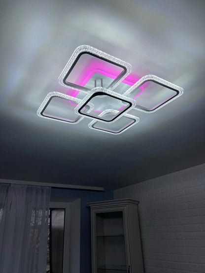LuxiLamps - 4x1 Kop Plafondlamp - Smart Lamp - Wit - 50 cm - Afstandsbediening en APP - Woonkamer Lamp - Plafonniere