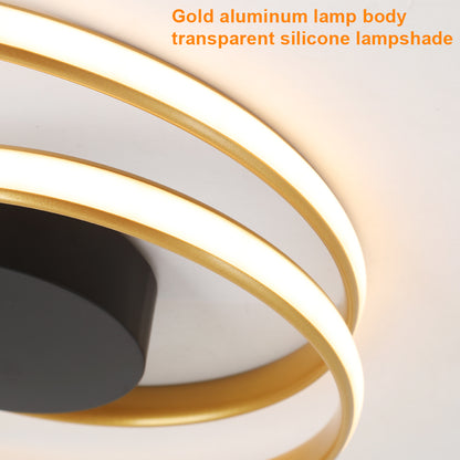 LuxiLamps - Ringen LED Plafondlamp - Dimbaar Met Afstandsbediening - Goud - 46 cm - Plafoniere - Keuken Lamp - Woonkamerlamp - Moderne lamp