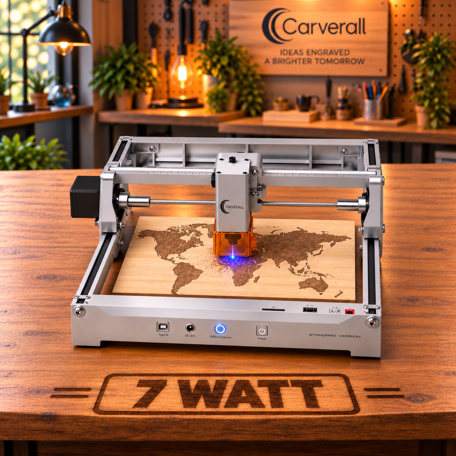 Engraving Machine - K15PRO - 7W - Laser Engraver Cutter - Diode & Infrared Machine - A4 297x210mm - 15000mm/min, - 0.01mm Precision