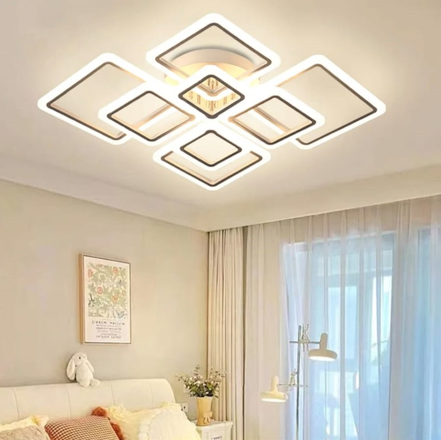 8 Hoofden Plafondlamp - Met Afstandsbediening - Smart lamp - Dimbaar Met App - Woonkamerlamp - Moderne lamp - Plafoniere