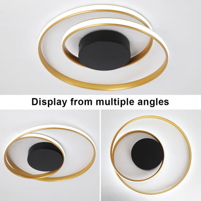 LuxiLamps - Ringen LED Plafondlamp - Dimbaar Met Afstandsbediening - Goud - 46 cm - Plafoniere - Keuken Lamp - Woonkamerlamp - Moderne lamp