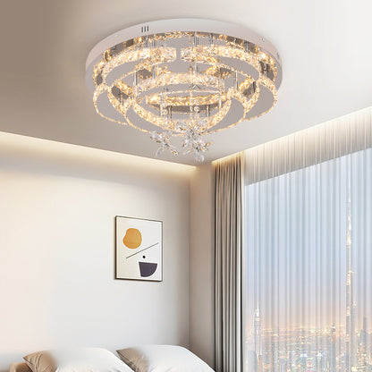 LuxiLamps - Moon Crystal LED Lamp - With Remote Control - Modern Lamp - Crystal Chandelier - Living Room Lamp - Ceiling Lamp