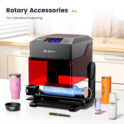 Laser Graveermachine Pixi 3W - 3.5 Inch Touchscreen - Laser Cutter - Laserprinter All In One - Graveren - Display - Zwart/Rood - Laser Snijmachine - Bedienbaar Met APP