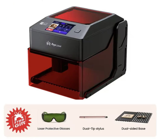 Laser Graveermachine Pixi 3W - 3.5 Inch Touchscreen - Laser Cutter - Laserprinter All In One - Graveren - Display - Zwart/Rood - Laser Snijmachine - Bedienbaar Met APP