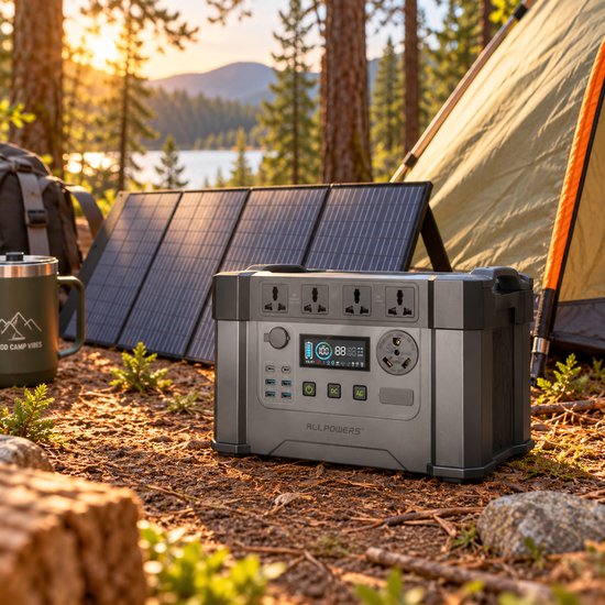 Allpowers® Pro Powerstation - 4x 2400W AC Stopcontact - Draagbare Solar Generator - Zonnepaneel Powerstation - Compleet Met Accu - Camper Zonnepaneel - Hoge Kwaliteit - Multifunctioneel Gebruik - Eenvoudig Om Te Gebruiken - 4000W - Prep - Noodpakket