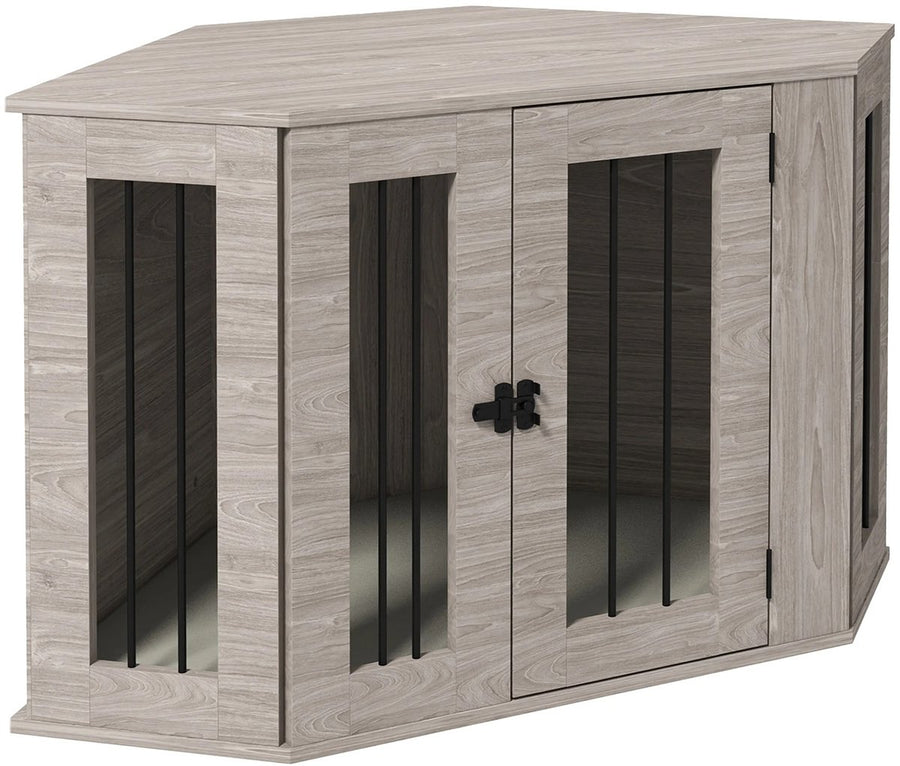 Bench - Hondenbench - Hoekmeubel - Hondenkooi voor de hoek - Hondenhok - Hondenbox - Salontafel - 63x104x55 Cm - Grijs