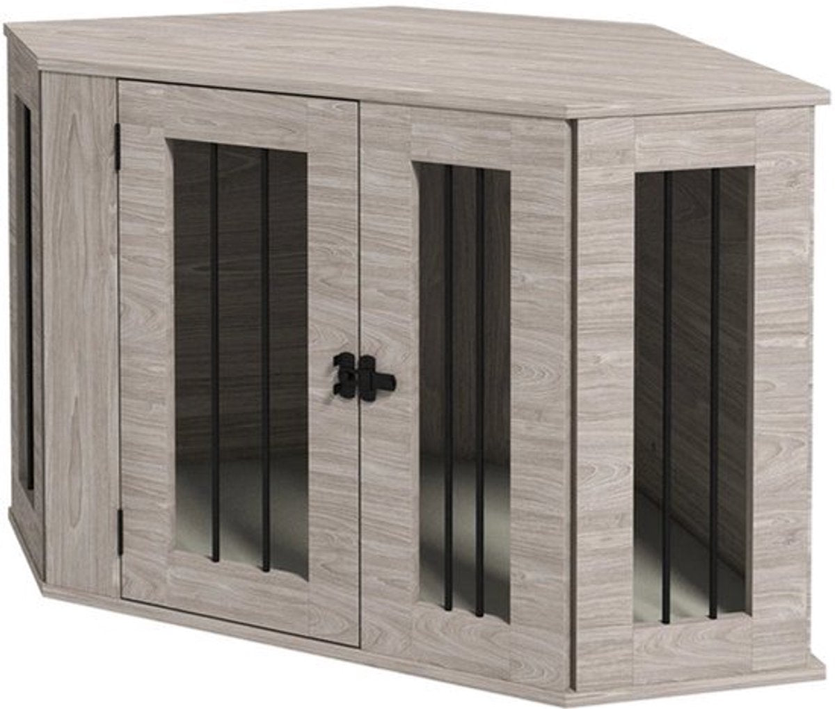 Bench - Hondenbench - Hoekmeubel - Hondenkooi voor de hoek - Hondenhok - Hondenbox - Salontafel - 63x104x55 Cm - Grijs