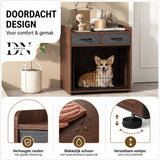 
Crate - Dog Crate - Furniture - Dog Cage - Dog House - Dog Pen - Coffee Table - 2 Drawers - 62×49.5×63 cm - Brown