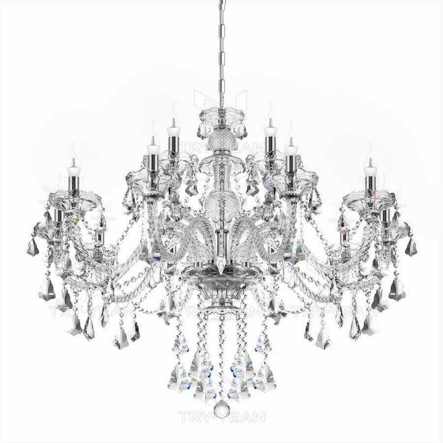 Crystal Chandelier - 15 Arm Kristallen Kroonluchter - Clear - Hanglamp - Woonkamerlamp - Moderne lamp - Plafonniere