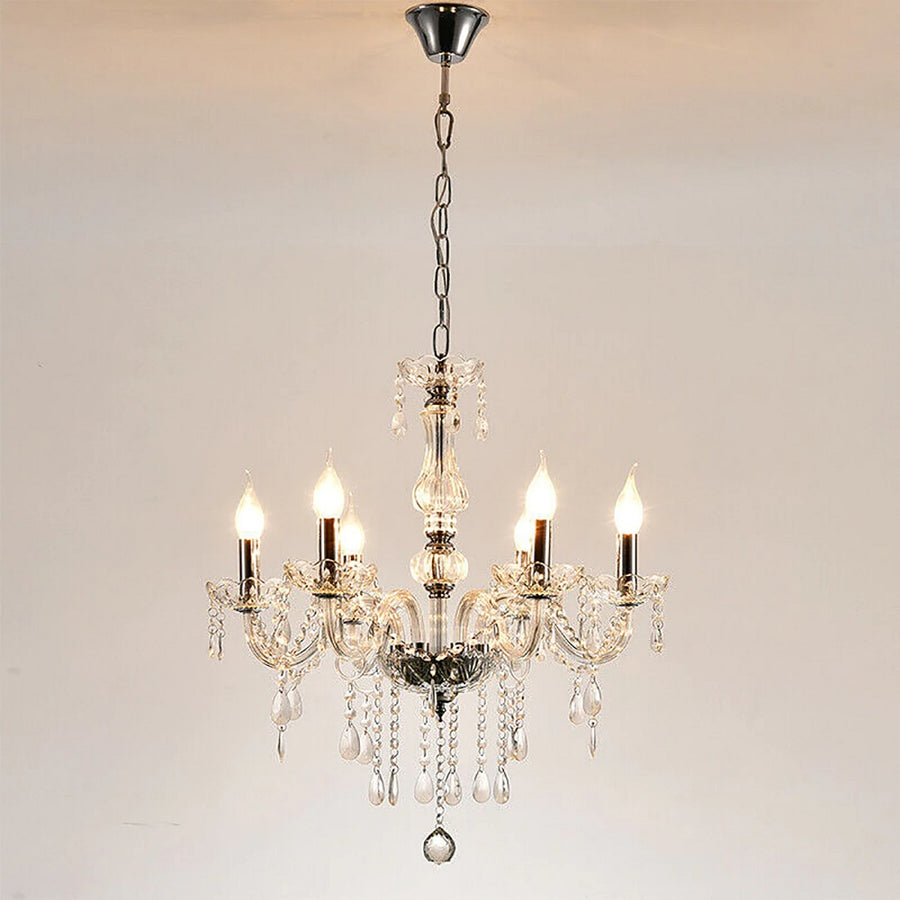Crystal Chandelier - 6 Arm Kristallen Kroonluchter - Hanglamp - Woonkamer Lamp - Moderne Lamp - Plafonniere
