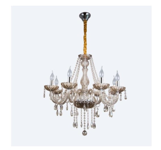 Crystal Chandelier - 8 Light Points - Diameter 76 cm - Classic Candle Style - Pendant For Living And Dining Rooms