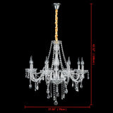 
Crystal Chandelier - 8 Light Points - Diameter 76 cm - Classic Candle Style - Pendant For Living And Dining Rooms