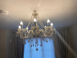 
Crystal Chandelier - 8 Light Points - Diameter 76 cm - Classic Candle Style - Pendant For Living And Dining Rooms