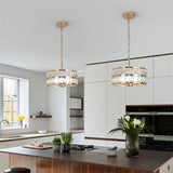 
Crystal Pendant Light - Gold - Ø 30 cm - Adjustable Suspension - E14 Bulbs Included - Modern Chandelier With A Retro Appearance - For The Living Room