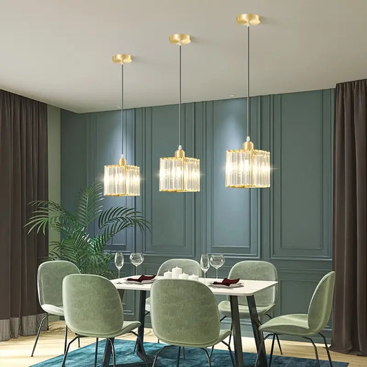Moderne Kristallen Hanglamp - Goud - LED Vierkant Kristallen Kroonluchter - Gangpad Lamp