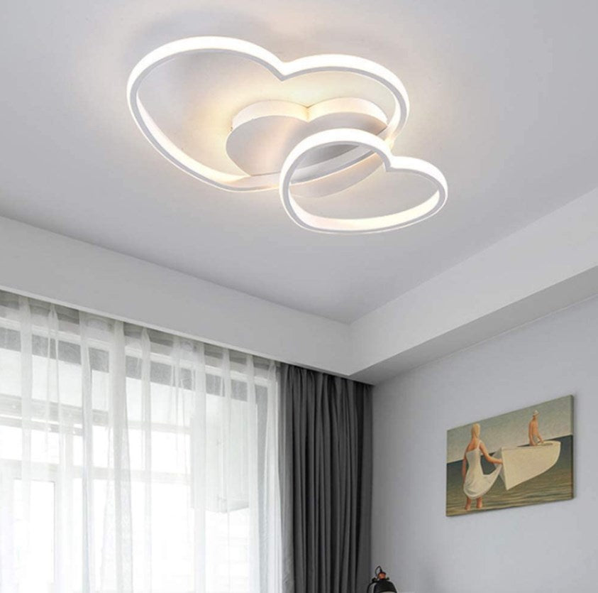 Harten Plafondlamp - Met Afstandsbediening - Wit - Dimbaar - Woonkamerlamp - Moderne lamp - Plafoniere
