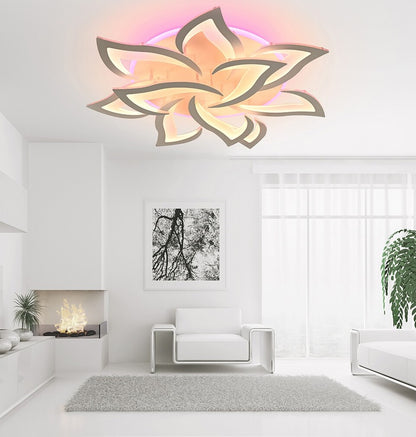 LuxiLamps - 10 Lotus RGB - Dimbaar Met Afstandsbediening en APP - Plafoniere - Smart lamp - Moderne LED Lamp