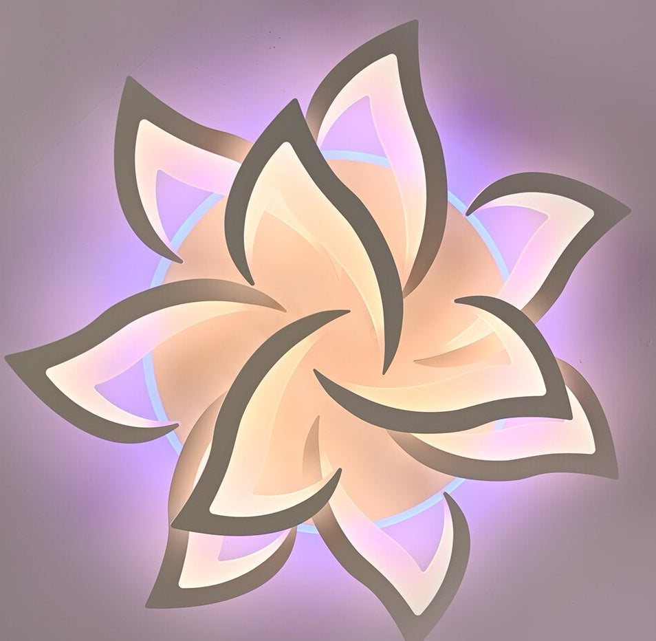 LuxiLamps - 10 Lotus RGB - Dimbaar Met Afstandsbediening en APP - Plafoniere - Smart lamp - Moderne LED Lamp