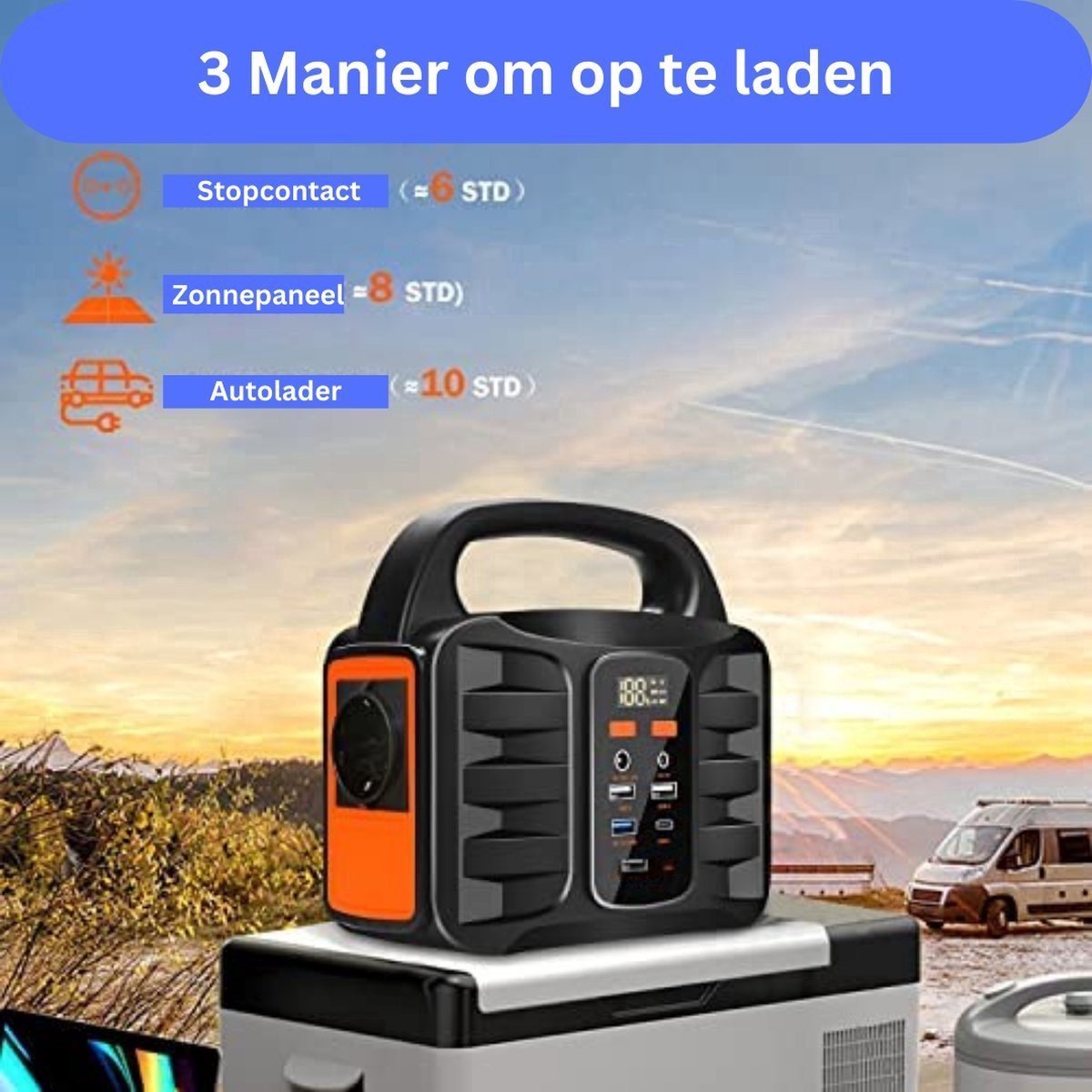 Portable Power Station - 150W - Power Generator - 99Wh - Generator LED Flashlight - Mobile Power Generator for Travel/Camping/Outdoor