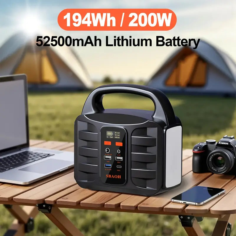 Draagbare Krachtcentrale - 200 W - Stroomgenerator - 194 Wh - Generator LED-Zaklamp - Mobiele Stroomgenerator Voor Reizen/Kamperen/Buiten