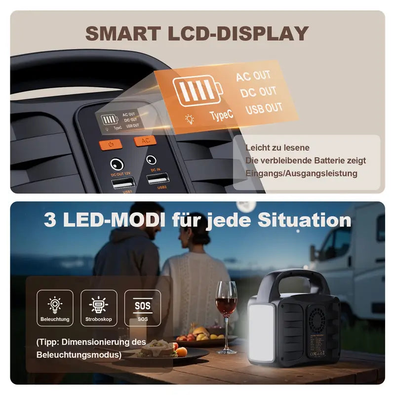 Draagbare Krachtcentrale - 200 W - Stroomgenerator - 194 Wh - Generator LED-Zaklamp - Mobiele Stroomgenerator Voor Reizen/Kamperen/Buiten